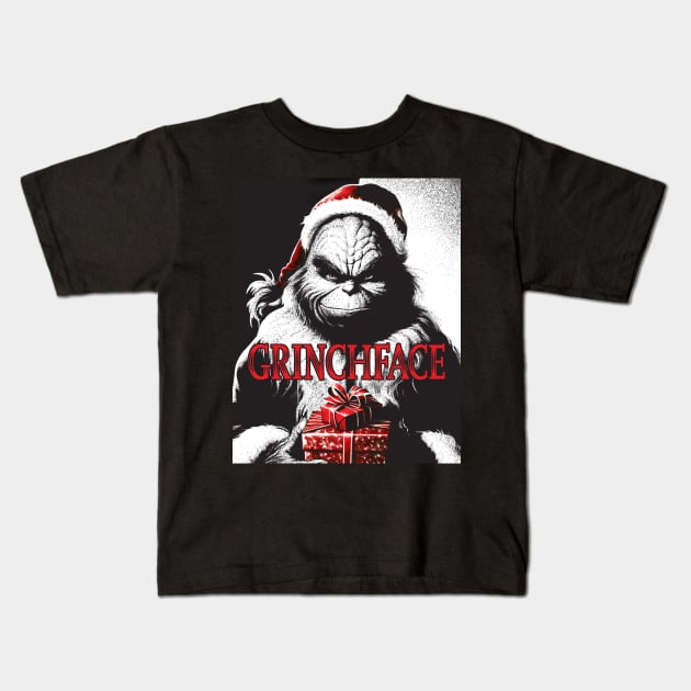 Grinchface Kids T-Shirt by Don Diego